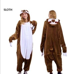 SLOTH ANIMAL Plush Costume, Onesie Adult Size XS